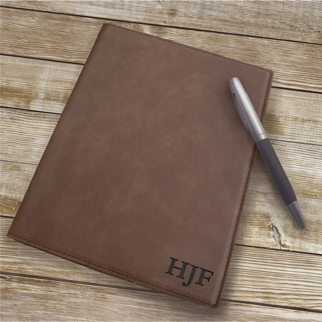 Personalized Dark Brown 3 Initial Portfolio