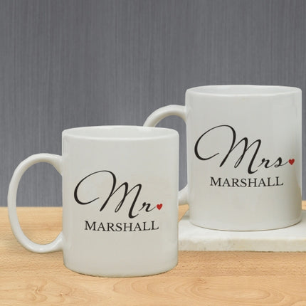 Personalized Mr and Mrs Mug Set