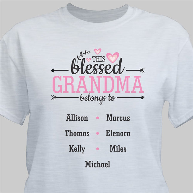 Personalized Blessed Grandma T-Shirt