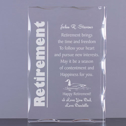 Personalized Retirement Keepsake Block Plaque