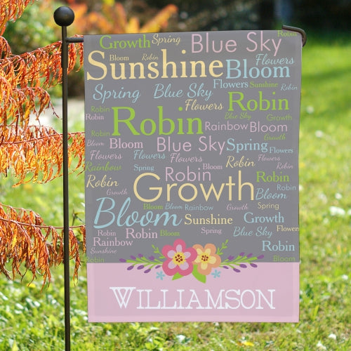 Personalized Spring Garden Flag