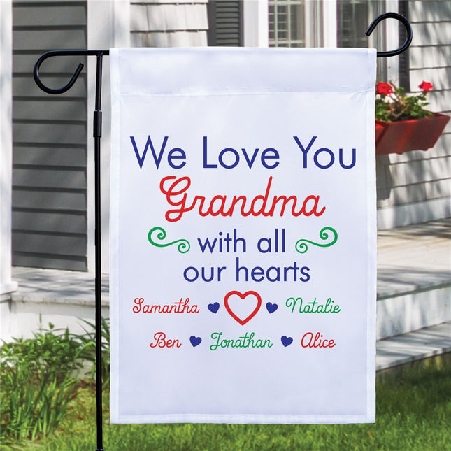 Personalized We Love You Grandma Garden Flag