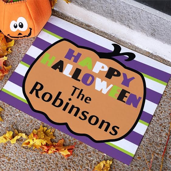 Personalized Pumpkin Welcome Mat 18x24