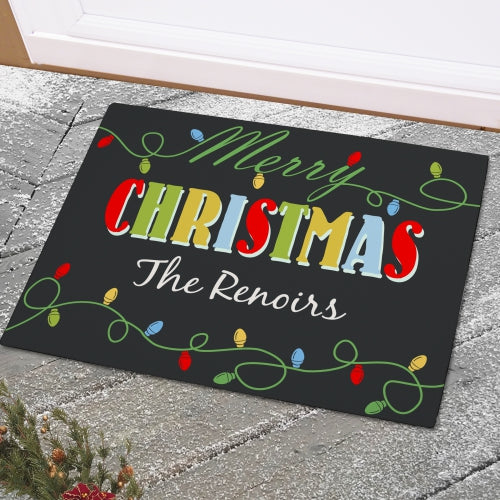 Personalized Christmas Lights Doormat