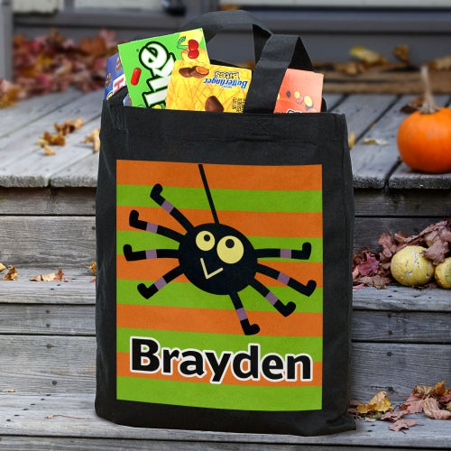 Personalized Striped Trick or Treat Bag