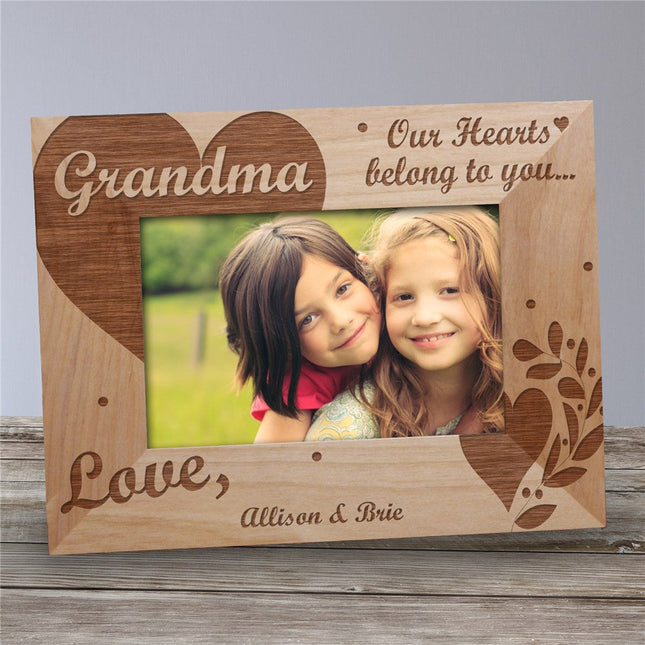 Personalized Wood Picture Frame - Our Heart Belongs To You