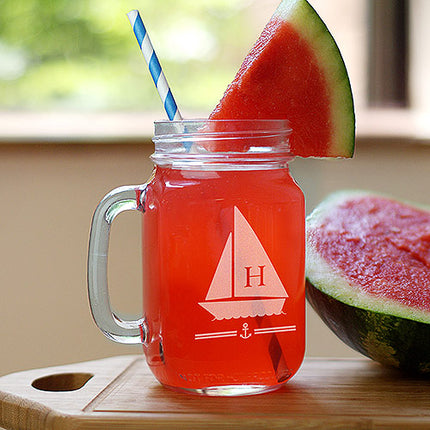 Personalized Sailboat Mason Jar