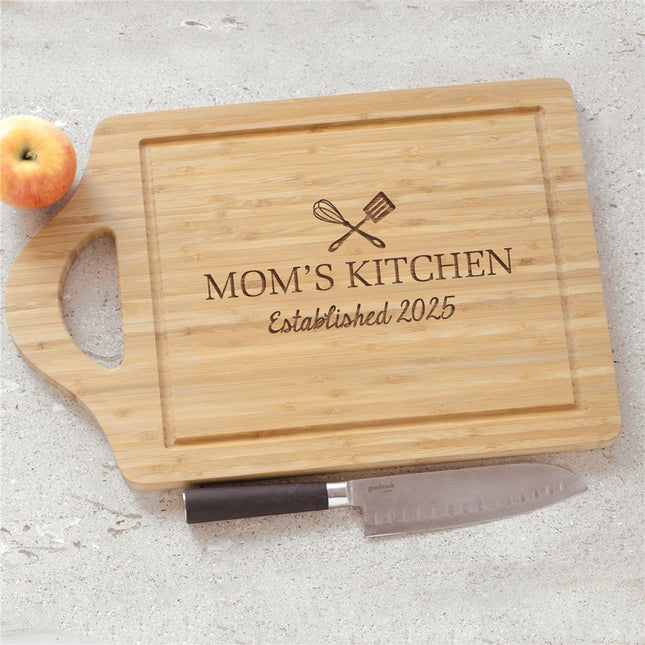 Personalized Moms Kitchen Cutting Board