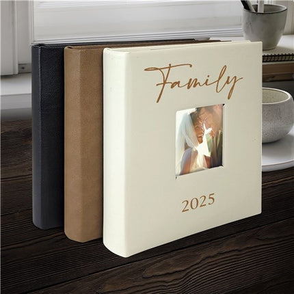 Personalized Family Script Leatherette Photo Album