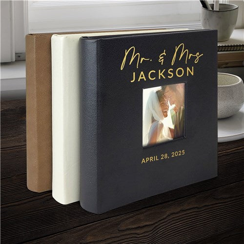 Personalized Mr & Mrs Leatherette Photo Album