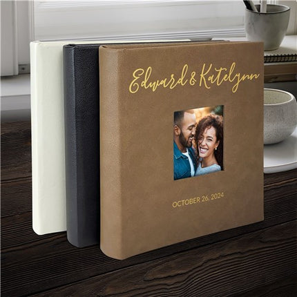 Personalized Script Leatherette Photo Album