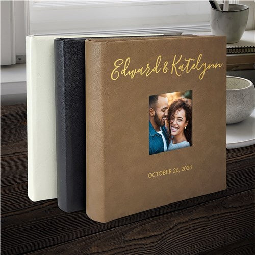 Personalized Script Leatherette Photo Album