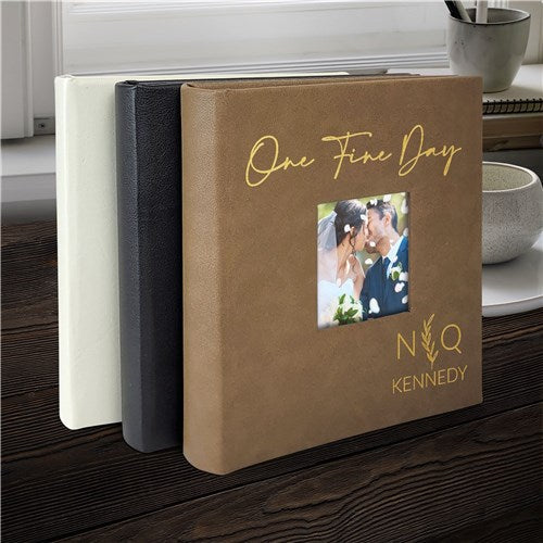Personalized One Fine Day Leatherette Photo Album
