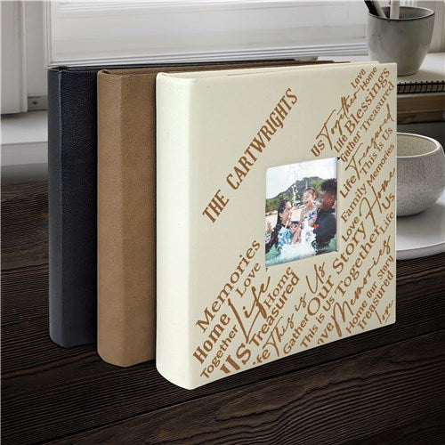 Personalized Family Word Art Leatherette Photo Album