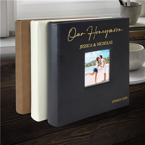 Personalized Honeymoon Leatherette Photo Album