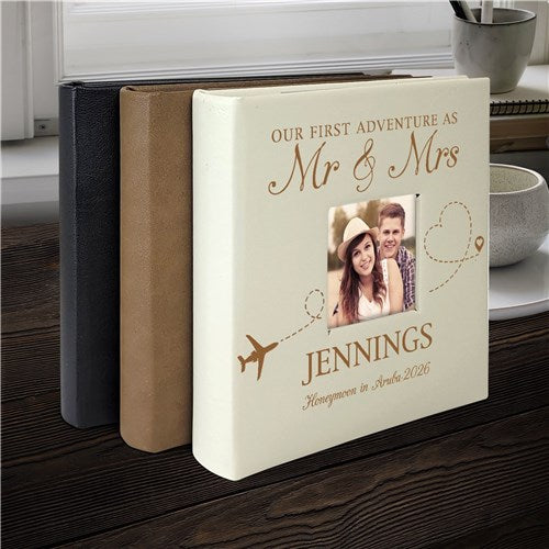 Personalized Our First Adventure Leatherette Photo Album