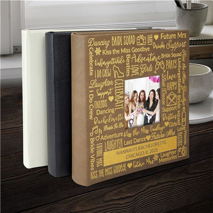 Personalized Bachelorette Party Word Art Leatherette Photo Album