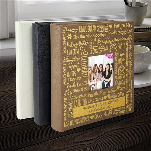 Personalized Bachelorette Party Word Art Leatherette Photo Album