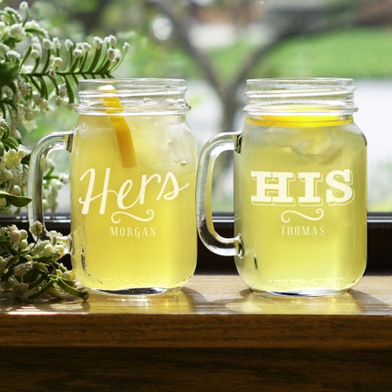 Personalized Mason Jar Couple Set