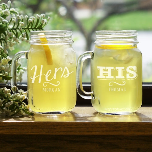 Personalized Mason Jar Couple Set