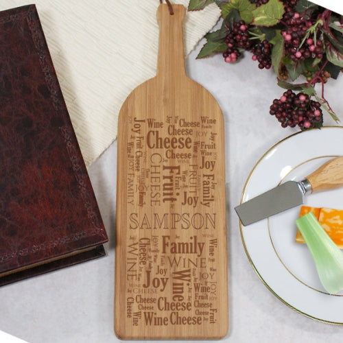 Personalized Wine Word Art Cutting Board