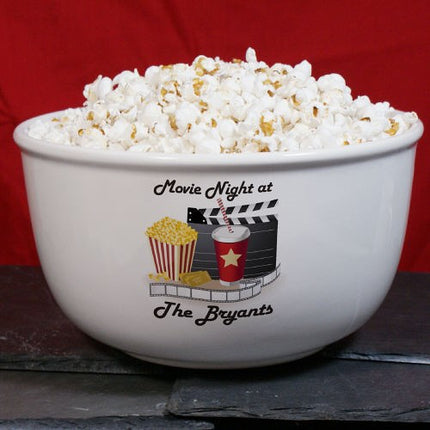 Personalized Ceramic Movie Night Popcorn Bowl