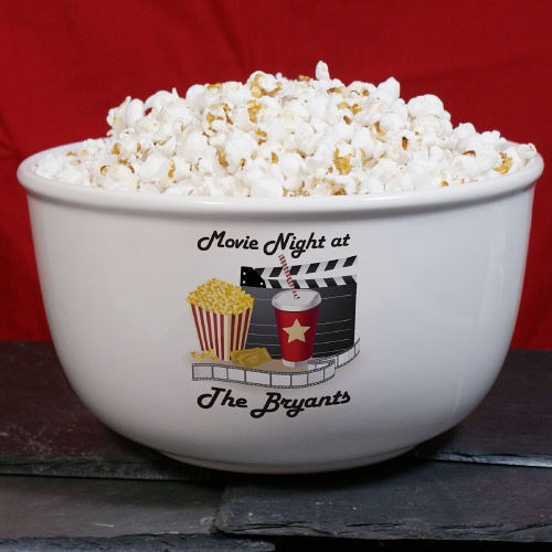 Personalized Ceramic Movie Night Popcorn Bowl