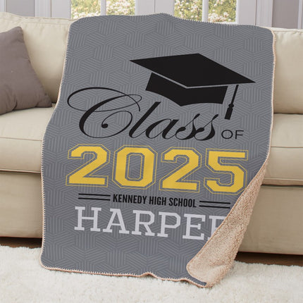 Personalized Class Of Graduation Sherpa Throw