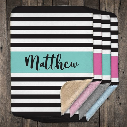 Personalized Baby Stripes Baby Blanket