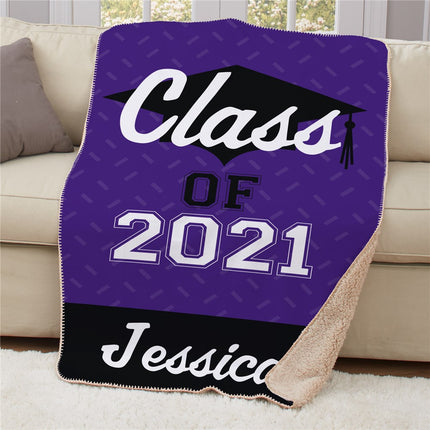 Personalized Class Of Graduation Sherpa Throw