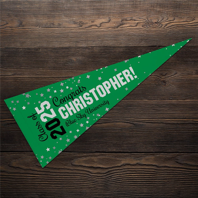 Personalized Grad Stars Class Of Pennant