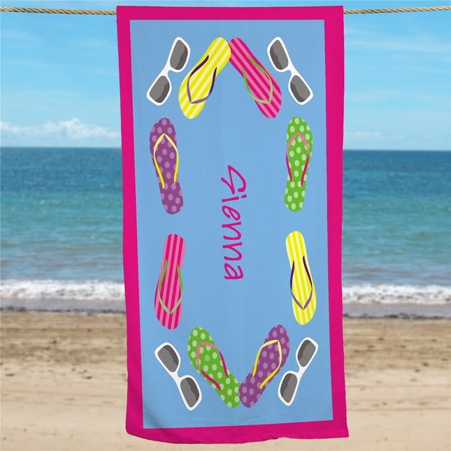 Personalized Flip Flop Beach Towel