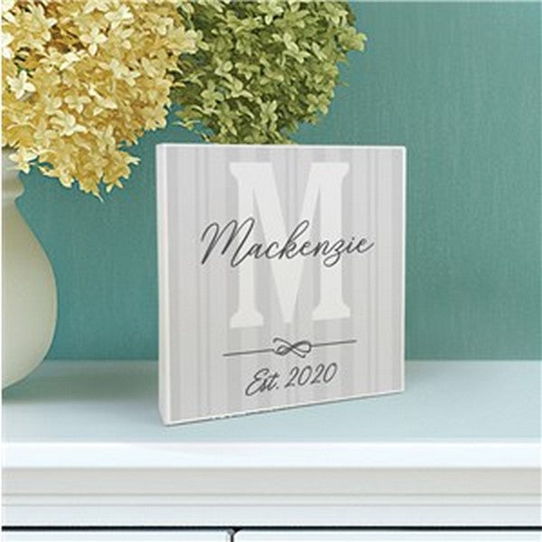 Personalized Family Initial 6x6 Table Top Sign