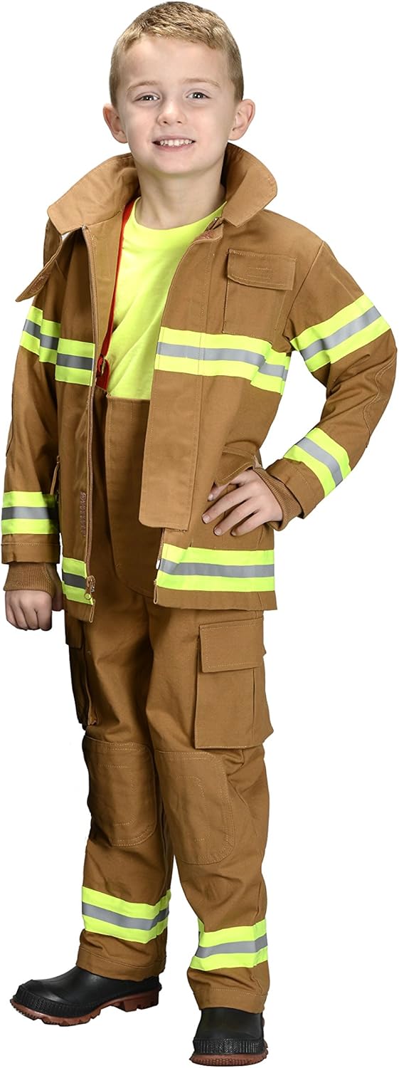 Personalized Kids Jr Firefighter Costume - Tan