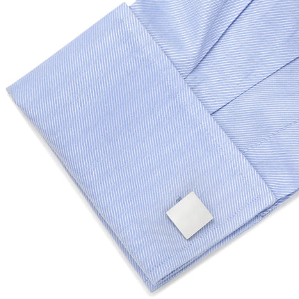 Sterling Silver Infinity Edge Square Engravable Cufflinks