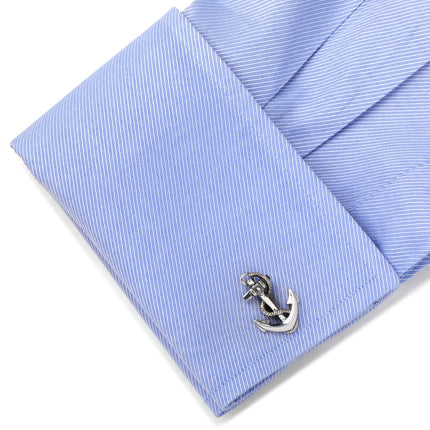 Sterling Silver Boat Anchor Cufflinks