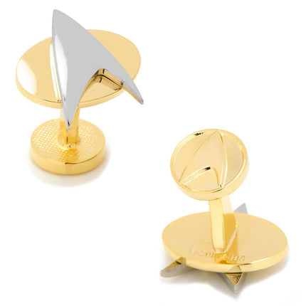 Star Trek Two Tone Delta Shield Cufflinks Tie Bar Gift Set
