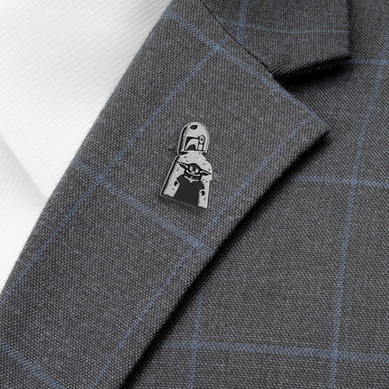 The Mandalorian and Grogu Paisley Tie, Grogu Tie Bar and Lapel Pin Set