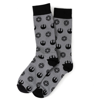 Darth Vader Black, White, and Gray Dress Socks and Lapel Pin Set
