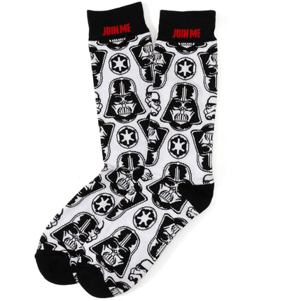 Darth Vader Black, White, and Gray Dress Socks and Lapel Pin Set