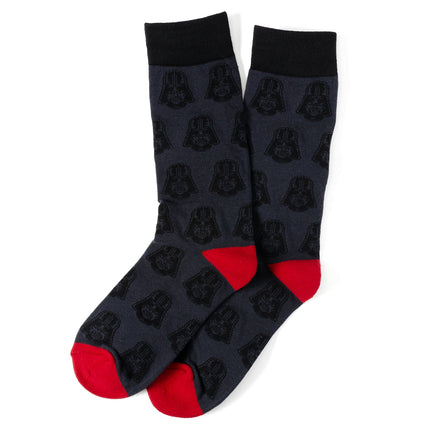 Darth Vader Black, White, and Gray Dress Socks and Lapel Pin Set