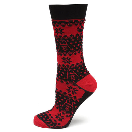 Darth Vader Red and Black Holiday Dress Socks and Lapel Pin Set