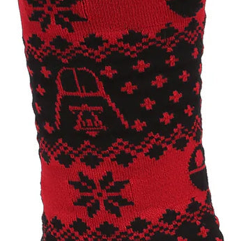 Darth Vader Red and Black Holiday Dress Socks and Lapel Pin Set