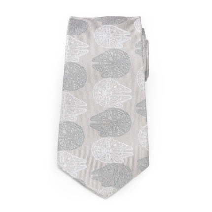 Star Wars Millennium Falcon White and Gray Checkered Tie