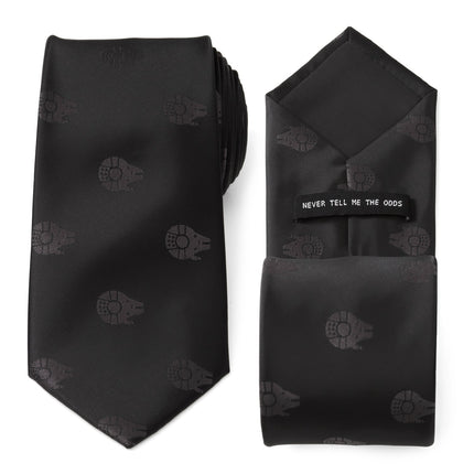 Millennium Falcon Black Tie, X-Wing and Tie Fighter Battle Socks, and Hyperspace Glow-in-the-Dark Tie Bar Set