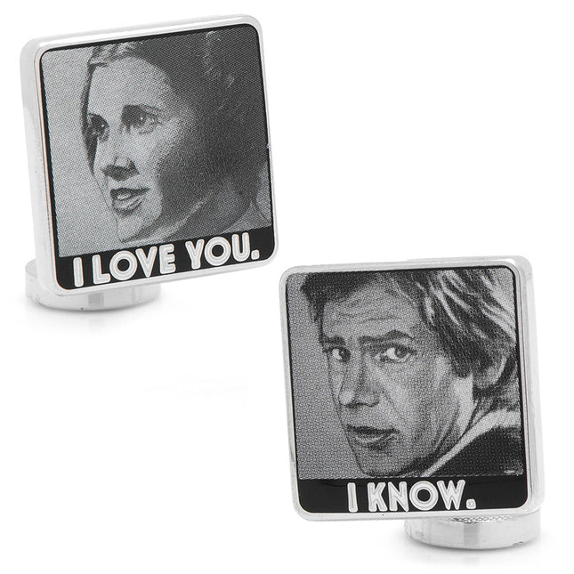 Princess Leia and Han Solo "I Love You / I Know" Photo Cufflinks