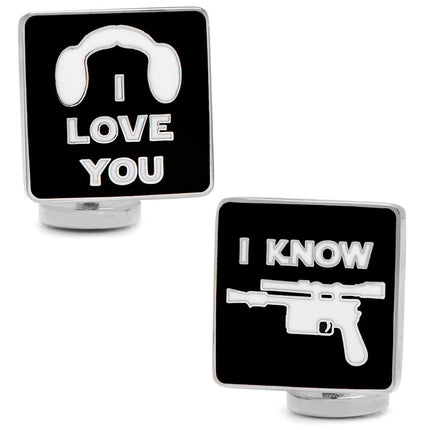 Princess Leia and Han Solo "I Love You / I Know" Icon Cufflinks