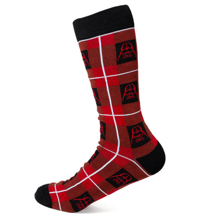Darth Vader Plaid Dress Socks and Imperial Crest Lapel Pin Set