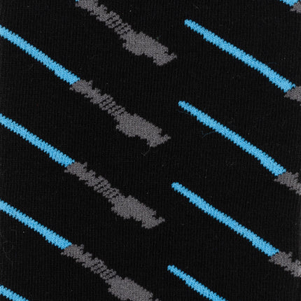 Obi-Wan Kenobi LIGHTSABER  Black Socks with Jedi Crest Lapel Pin Set