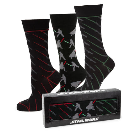 Star Wars LIGHTSABER Battle Dress Socks and Darth Vader Lapel Pin Set